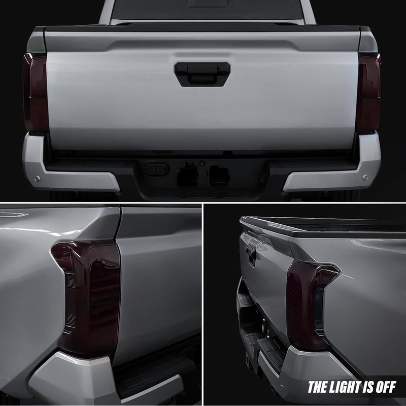 bgucar Taillight Protector Covers Custom Fit for Tacoma 2025 2024, Tail Lamp Shield Guard Covers for Tacoma Gen 4th - for Tacoma Accessories - Smoked Black - Peel and Stick Install - 2PCS - Image 5